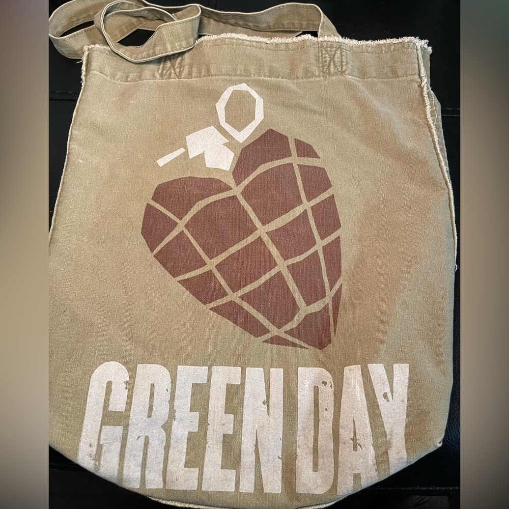 Green Day Canvas Tote Bag - Beige/Brown